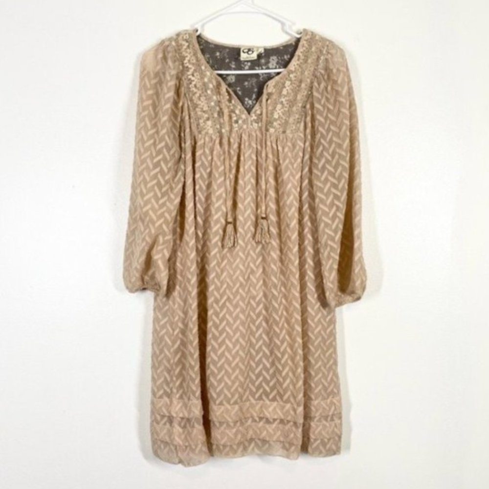ANTHROPOLOGIE Prairie Dress Cottagecore One September Anwen Tassel Dress